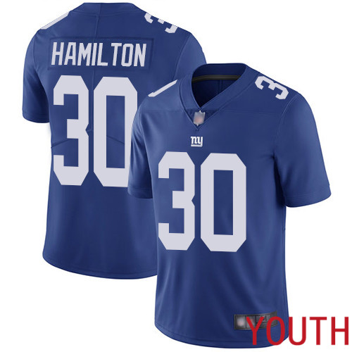Youth New York Giants #30 Antonio Hamilton Royal Blue Team Color Vapor Untouchable Limited Player Football NFL Jersey